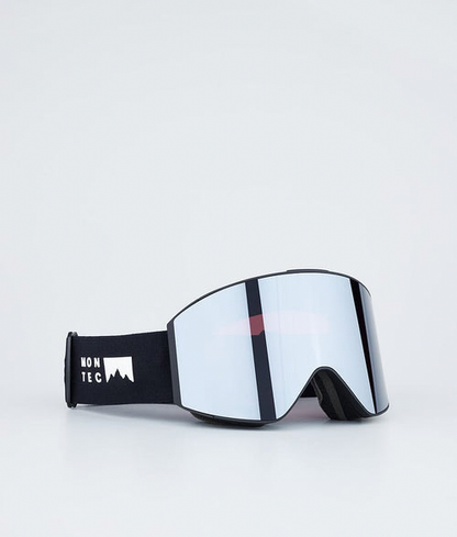 Masque De Ski – Noir Avec Écran Miroir Noir