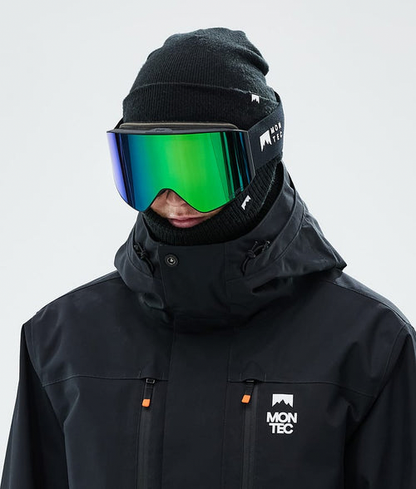Masque De Ski – Noir Avec Écran Miroir Vert Tourmaline